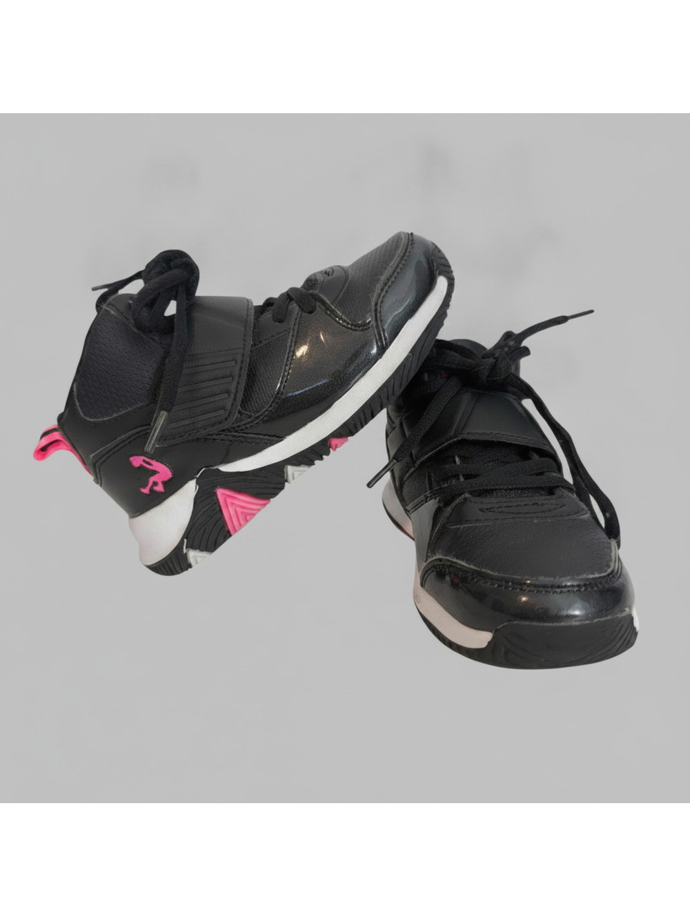 SHAQ Girls Black Pink High Top Basketball Shoes Size 11 Toddler Hook & Loop
